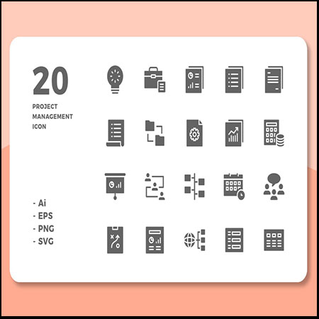 20个项目管理系列16设计网矢量图标精选