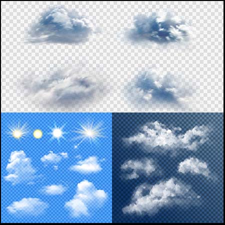 4套白云和太阳素材天下矢量素材精选