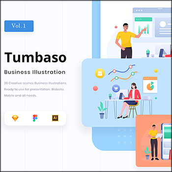 Tumbaso-商业办公插画包UI16图库矢量素材精选