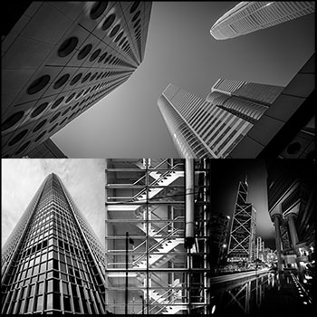 高楼大厦黑色色调的建筑JPG高清图片
