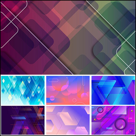 9款多边形彩色抽象背景易图库矢量素材精选