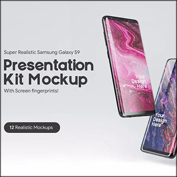 12款三星Samsung Galaxy S9 Presentation演示样机PSD模板