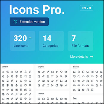320+ Icons Pro（扩展版）图标16图库矢量素材精选