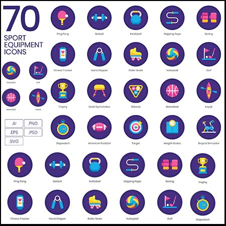 70个现代和创意运动设备图标