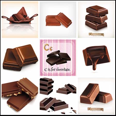 10款黑色巧克力易图库矢量插图精选