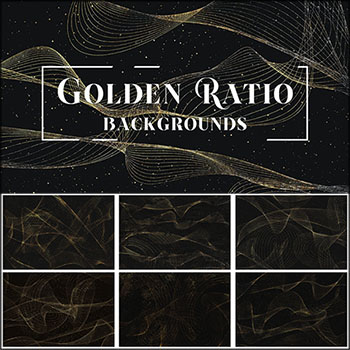 8款金色粒子线条黄金分割背景JPG高清图片