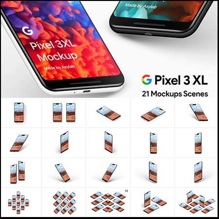 21个Google Pixel 3 XL场景PSD高质