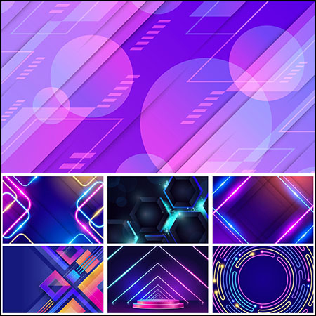 9款霓虹渐变彩色商品展示抽象背景16图库矢量素材精选