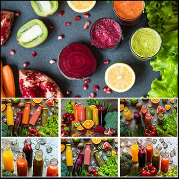 12P排毒健康蔬菜水果果汁JPG高清图片