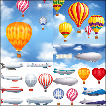 6套圆形热气球和飞机造型热气球易
