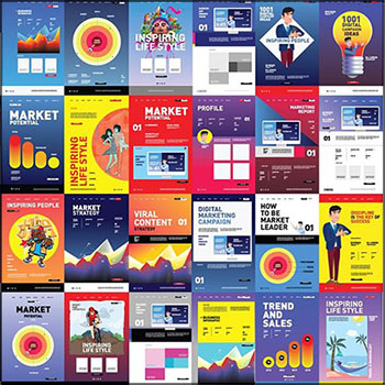 100款市场营销与业务设计企业海报传单素材中国矢量素材精选