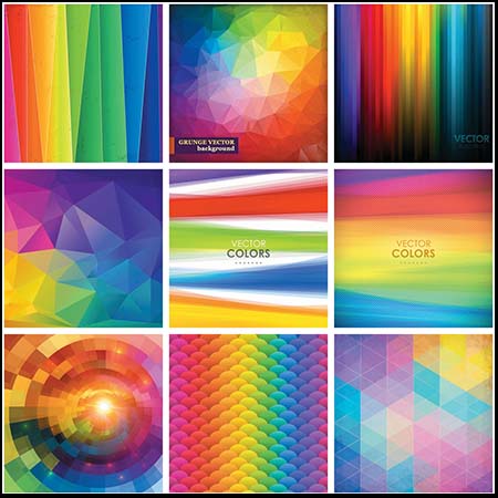 10款七色彩虹聚图网矢量背景精选素