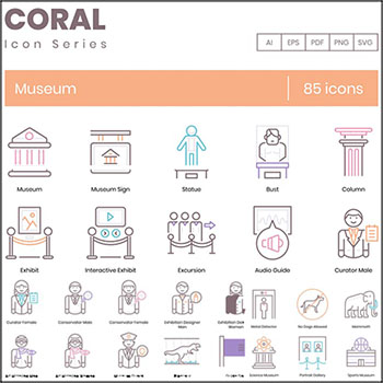 85博物馆旅游经典系列图标ICON