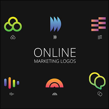 6款创意在线营销徽标抽象LOGO标志