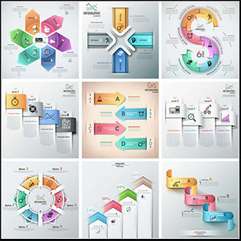 15款业务指标矢量信息图表设计素材