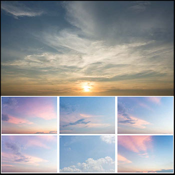 彩色天空云层日出日落晚霞JPG高清图片背景