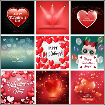 26款情人节玫瑰花插图爱情爱心贺卡背景素材天下矢量素材精选