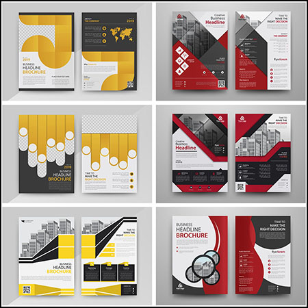 9套企业公司双折页宣传单封面16图库矢量模板精选