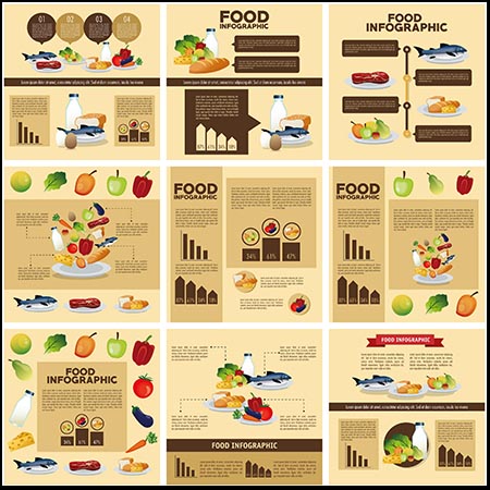 食物美食矢量信息图表