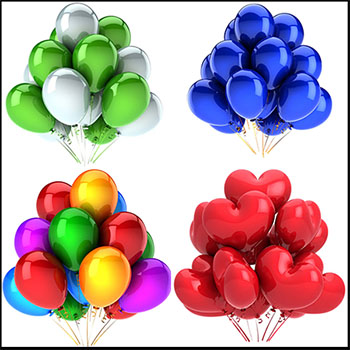 8款爱心气球彩色气球素材中国矢量插图精选