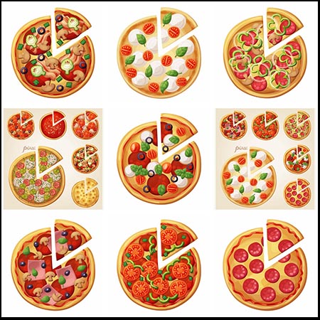 12款披萨比萨饼16图库矢量素材精选