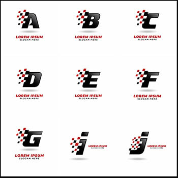 24个赛车旗字母16设计网矢量图标精选