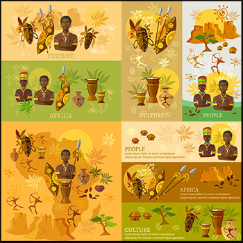 5款非洲土著人旅游横幅海报素材