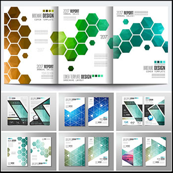 10套双折页企业传单16设计网矢量素材精选