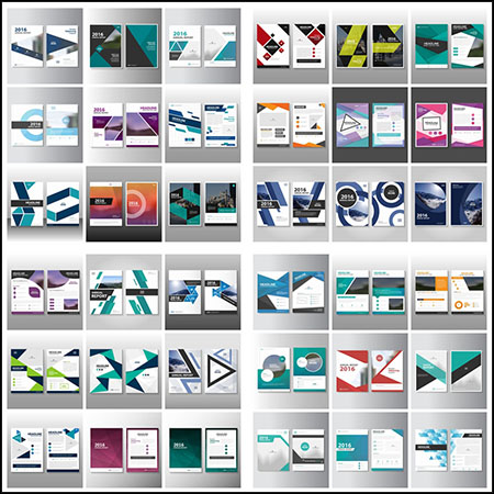 103款企业宣传双面传单小册子16设计网矢量模板精选