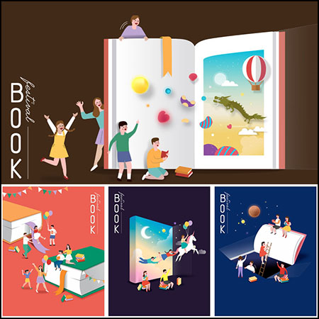7款读书日书籍阅读学习插图16设计网矢量素材精选