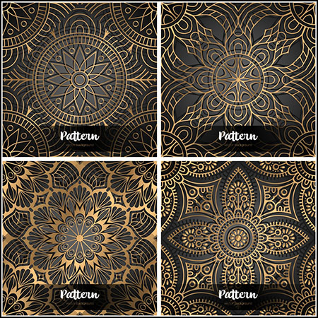 8款豪华维多利亚传统欧式花纹图案16素材网矢量素材精选