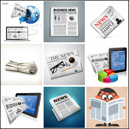 21款报纸新闻媒体设计插图聚图网矢量素材精选