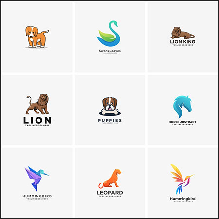 13款卡通动物和鸟类企业LOGO徽标标志素材中国矢量素材精选