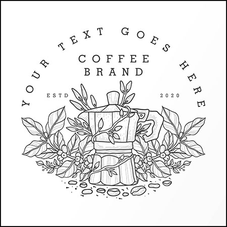 2款线性咖啡店咖啡LOGO标志16设计网矢量模板精选