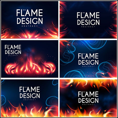 6款火焰装饰抽象背景16设计网矢量素材精选