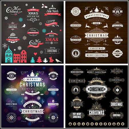 7套圣诞节标志贴纸16设计网矢量素材精选