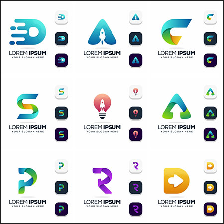 11款英文字母形状企业LOGO标志徽标素材天下矢量素材精选