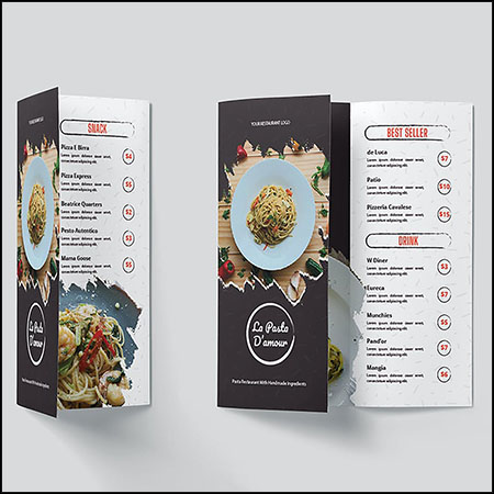 意大利面餐厅三折页点菜单16设计网矢量模板精选