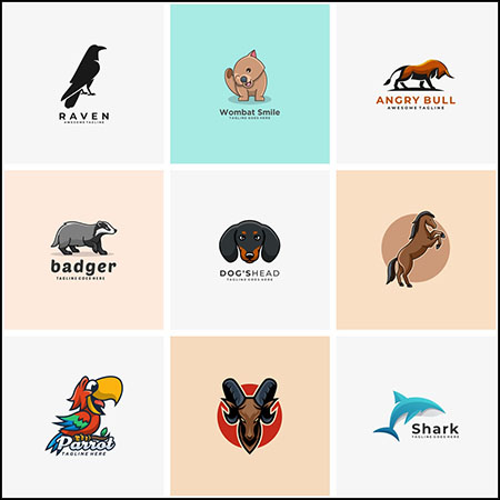 13款可爱卡通动物LOGO标志企业徽标素材天下矢量素材精选