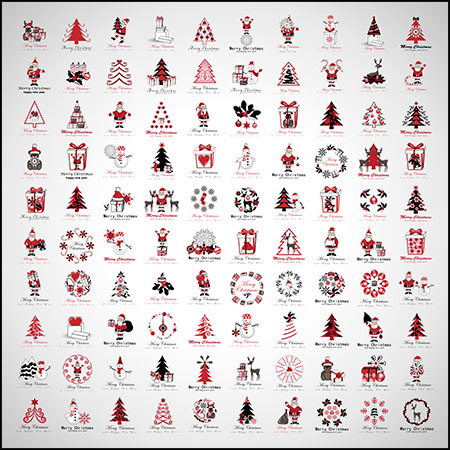 9套圣诞节元素LOGO标志16设计网矢量素材精选