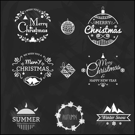 18款圣诞节和夏季节假日标签16设计网矢量模板精选