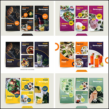 6套餐饮美食促销海报横幅素材中国矢量模板精选