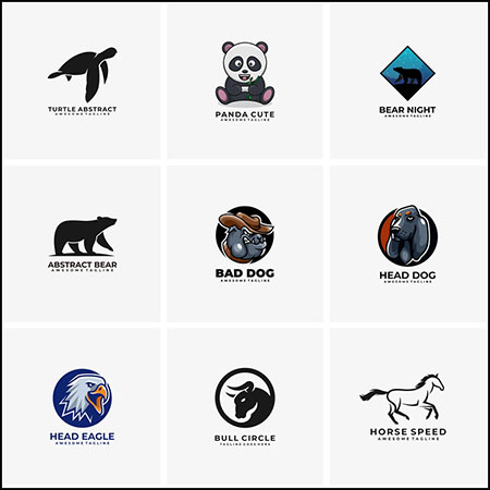 13款卡通动物LOGO标志企业徽标16图库矢量素材精选