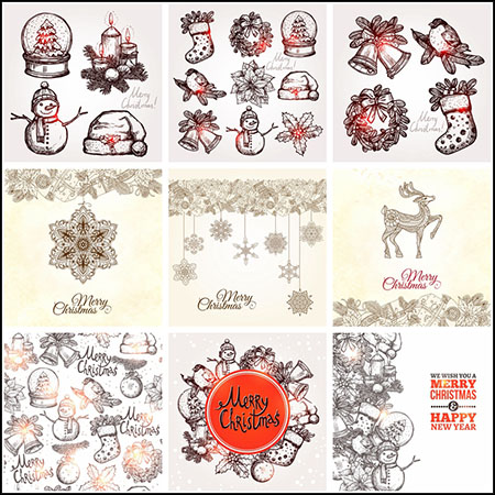 10套冬季圣诞节海报装饰插图16图库
