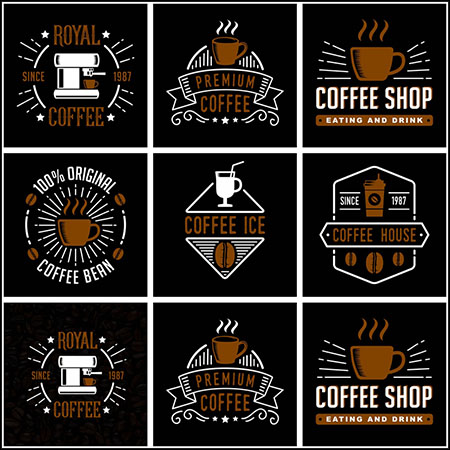 7款咖啡店LOGO徽标标志16图库矢量模板精选