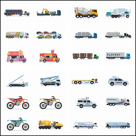 45款卡车摩托车新闻车餐饮美食车插图16图库矢量素材精选
