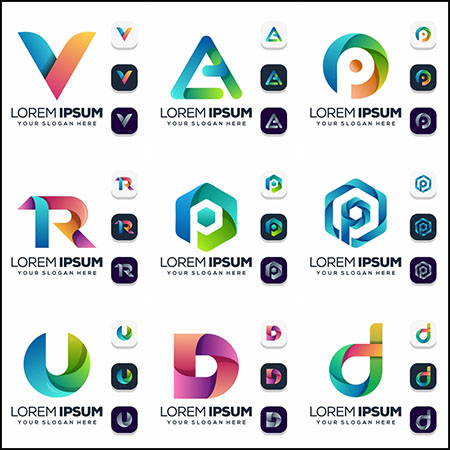 10款英文字母形状企业LOGO标志16设计网矢量模板精选