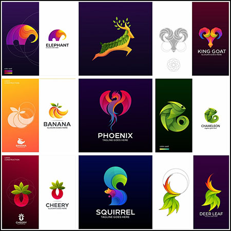 10款抽象动物水果企业LOGO标志16设计网矢量素材精选