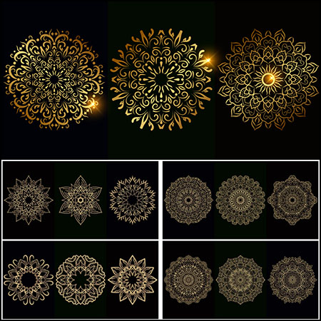 8套欧式剪纸花卉16设计网矢量插图