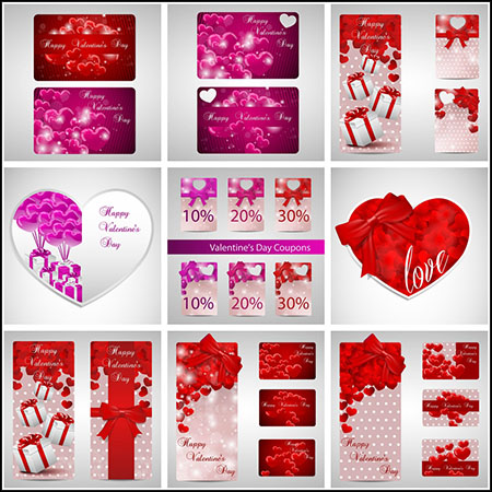15款情人节快乐促销横幅背景和爱心插图素材中国矢量素材精选